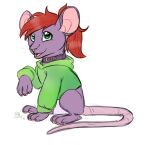  alpha_channel clothing collar feral fur girly green_eyes hair hi_res jamie_knox_(jamiekaboom) male mammal mouse murid murine purple_body purple_fur red_hair rodent sweater topwear zhenya 