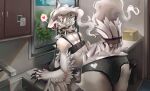  &lt;3 absurd_res anixaila anthro black_clothing blush breasts butt clothing feathers female hi_res inside legendary_pok&eacute;mon looking_at_viewer nintendo plant pok&eacute;mon pok&eacute;mon_(species) reshiram solo tongue underwear video_games white_body 