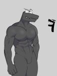  absurd_res alphabet anthro anthrofied clothed clothing colored_sketch f_(mike_salcedo) fangs goodmoon hi_res male muscular muscular_male open_clothing open_shirt open_topwear scalie shirt sketch solo topwear 