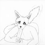  anthro canid canine duo fox girly gray_romance hi_res makeup male male/male mammal monochrome oral solo_focus tail_motion tailwag valentine_(gray_romance) 