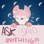  anthro arthropod ask_blog beebreal clothed clothing covered_eyes crustacean domestic_cat felid feline felis fur girly hair hi_res hoodie hybrid male mammal marine neck_tuft open_mouth pink_body pink_fur pink_hair shrimp simple_background smile solo spip(beebreal) topwear tuft 