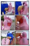  5_toes absurd_res amy_rose anthro comic dialogue dirty_feet duo feet feetymcfoot female foot_fetish foot_focus foot_lick foot_play hi_res humanoid_feet licking male male/female sega soles sonic_the_hedgehog sonic_the_hedgehog_(series) speech_bubble toes tongue tongue_out 