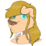  1:1 2022 absurd_res alien alpha_channel anthro aviarian_wolf blonde_hair blue_eyes bust_portrait canid canine cheek_tuft chest_tuft custom_species digital_drawing_(artwork) digital_media_(artwork) facial_tuft female floppy_ears frown fur hair hi_res looking_at_viewer mammal marsupial mature_female portrait sad simple_background solo tan_body tan_fur transparent_background tuft zer0rebel4 