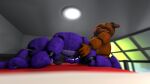  bed bedroom bonnie_the_bunny doggystyle five_nights_at_freddy&#039;s fnaf_porn freddy_(fnaf) from_behind_position furniture hi_res on_bed scottgames sex tongue tongue_out video_games 