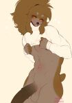  abs anthro balls bedroom_eyes big_penis bird_dog bottomless bottomless_anthro bottomless_male brown_body brown_fur brown_hair brown_penis canid canine canis clothed clothing clothing_lift cocker_spaniel domestic_dog erection fangs floppy_ears fur genitals gradient_background hair half-closed_eyes hi_res huge_penis humanoid_genitalia humanoid_penis hunting_dog inviting looking_at_viewer male mammal muscle_tone muscular muscular_anthro muscular_male nadacheruulewd narrowed_eyes nugget_(diadorin) open_mouth open_smile orange_sclera pecs penis seductive shirt shirt_lift short_tail simple_background smile smirk smug smug_face solo spaniel sweater tan_background tongue tongue_out topwear turtleneck_sweater vein veiny_penis 
