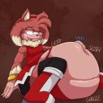  amy_rose amy_rose_the_werehog belly_noises clothing digestion duo eulipotyphlan female hedgehog mammal sega smug_face smug_grin sonic_the_hedgehog_(series) tascom tongue tongue_out torn_clothing vore were wereeulipotyphlan werehog 