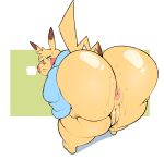  anal andromorph anthro big_butt bodily_fluids butt clothed clothing crossgender ero_(character) erobos fur genital_fluids genitals hi_res intersex mta_crossgender mti_crossgender nintendo overweight overweight_andromorph overweight_intersex partially_clothed pikachu pok&eacute;mon pok&eacute;mon_(species) pussy simple_background solo sweat sweatdrop sweaty_butt topwear vaginal video_games 