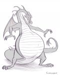  2021 anthro belly big_belly claws convexpert disney dragon fangs female head_wings hi_res horn maleficent nude open_mouth pregnant raised_tail scale_(disambiguation) scalie sleeping_beauty_(1959) solo spread_legs spreading standing surprise surprised_expression toe_claws tongue western_dragon wings 