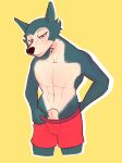  absurd_res animal_genitalia anthro beastars bulge canid canine canis clothing genitals hi_res knot knot_in_sheath legoshi_(beastars) male mammal muscular muscular_male pubbi sheath solo underwear wolf 