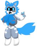  alpha_channel ambiguous_gender anthro big_breasts breasts changed_(video_game) chest_tuft female hand_on_breast hi_res holding_breast machine metal nipples open_mouth prototype_(changed) raised_arm robot smile solo tuft 