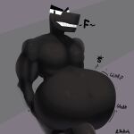  alphabet_(mike_salcedo) anthro belly black_body digestion f_(mike_salcedo) fatal_vore genitals hi_res looking_at_viewer male muscular pecs penis rifykoh solo vore 