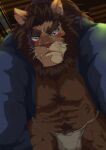  abs absurd_res anthro asian_clothing blush bulge clothing east_asian_clothing felid first_person_view fu_ren_chi fundoshi hi_res japanese_clothing lifewonders lion live-a-hero male mammal muscular muscular_anthro muscular_male nipples pantherine pecs pubes scar toshu underwear video_games 