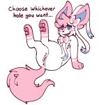  absurd_res accessory anthro anus blush eeveelution female fluffy fluffy_tail genitals hair_accessory hair_ribbon hi_res jitterclaws jitters_(jitterclaws) nintendo pawpads pok&eacute;mon pok&eacute;mon_(species) presenting presenting_anus presenting_pussy pussy ribbons solo submissive submissive_female sylveon video_games 