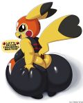  2022 absurd_res anthro anus_outline big_breasts big_butt breasts butt butt_grab butt_squish camel_toe clothing cosplay_pikachu_(costume) deep_skin dialogue english_text female hand_on_butt hi_res huge_butt kneeling looking_at_viewer nintendo pikachu pikachu_libre pok&eacute;mon pok&eacute;mon_(species) short_stack smile solo squish talking_to_viewer text tight_clothing ultrastax video_games 