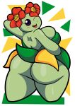  absurd_res anthro bellossom big_breasts big_butt breasts butt clothed clothing dress elemental_creature female flora_fauna flower head_flower hi_res huge_butt nintendo no_underwear plant pok&eacute;mon pok&eacute;mon_(species) short_stack solo someth1ngoranother thick_thighs video_games wide_hips 