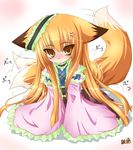  animal_ears fox_ears highres japanese_clothes kazami_karasu original solo 