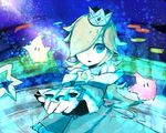  bad_id bad_pixiv_id blonde_hair blue_eyes chiko_(mario) crown dress long_hair mario_(series) mini_crown planetarium rosetta_(mario) solo space star super_mario_bros. tadano_shiroko wand 