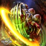  bear cave claws copyright_name crescent_grizzly full_body ishida_baru mega_man_(series) mega_man_x5 mega_man_x_(series) non-humanoid_robot official_art robot robot_animal slashing 