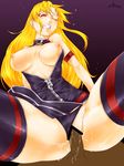  1girl blonde_hair breasts censored fate_testarossa hetero jacket jin_nai large_breasts long_hair lyrical_nanoha mahou_shoujo_lyrical_nanoha_strikers one_eye_closed open_clothes open_jacket penis red_eyes sex solo_focus spread_legs sweat thighhighs thighs wince 