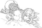  ass bad_id bad_pixiv_id breasts fate/stay_night fate_(series) greyscale handjob large_breasts licking long_hair monochrome naughty_face penis rider solo_focus thighhighs tongue very_long_hair wankoro_mochi 