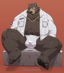  absurd_res anthro balls_in_underwear belly ben_(zenless_zone_zero) briefs brown_bear brown_body brown_fur bulge chain chest_tuft chubby_male clothing eye_scar facial_scar fur grizzly_bear hi_res jumperbear male mammal mihoyo pawpads pubes raised_leg scar sitting slightly_chubby solo solo_focus spread_legs spreading tuft underwear ursid ursine video_games white_clothing zenless_zone_zero 