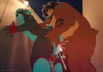  alley anthro brown_bear cervid duo exhibitionism forced hi_res iron_kodiak kodiak_bear kody_parker kokosetto male male/male mammal outside rape solo ursid ursine 