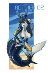  absurd_res big_breasts breasts bunny_costume clothed clothing costume female fin fish hair hi_res latex latex_clothing machine marine merfolk ranged_weapon robot rubber rubber_clothing rubber_suit shanher shark simple_background split_form weapon 