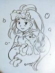  cure_mermaid go!_princess_precure graphite_(medium) osecat13 pokemon precure primarina traditional_media 