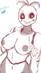  animatronic anthro avian big_breasts bird blackpatapon breasts female five_nights_at_freddy&#039;s five_nights_at_freddy&#039;s_2 hi_res machine nipples robot scottgames sketch solo toy_chica_(fnaf) video_games 