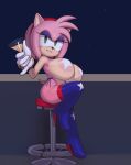  accessory amy_rose anthro areola big_breasts bracelet breasts butt clothing eulipotyphlan female furniture gloves green_eyes hair hair_accessory hairband handwear hedgehog hi_res high_heels_leggings huge_breasts jewelry looking_at_viewer mammal multicolored_body pasties pink_areola pink_hair plantpenetrator sega short_stack sitting smile solo sonic_the_hedgehog_(series) stool thong two_tone_body underwear 