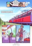  amon_(atrolux) anthro atrolux comic english_text hi_res kyra_(atrolux) male reptile scalie snake speech_bubble text train vehicle 