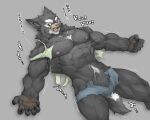  abs anthro canid canine captainjohkid claws clothing hi_res male mammal muscular muscular_anthro muscular_male nipples pecs sharp_claws sharp_teeth solo teeth torn_clothing transformation were werecanid werecanine werewolf 