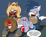  5_toes anthro archie_comics bdsm bodily_fluids bondage bound canid canine canis duo eyes_closed feathers feet female female/female foot_fetish humanoid_feet idw_publishing irkingir laugh lupe_the_wolf mammal restraints rope rope_bondage sega sonic_the_hedgehog_(archie) sonic_the_hedgehog_(comics) sonic_the_hedgehog_(idw) sonic_the_hedgehog_(series) tears text tickle_fetish tickle_torture tickling toe_ties toes whisper_the_wolf wolf 