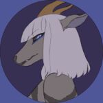  2022 ais05 animated anthro black_nose black_sclera bust_portrait digital_media_(artwork) dragon female hair horn hybrid lilith_(paledrake) looking_at_viewer mammal paledrake portrait simple_background solo unknown_species white_hair 