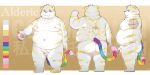  2022 96panda anthro balls belly big_belly butt felid flaccid genitals grey_body hi_res kemono male mammal model_sheet moobs nipples overweight overweight_male penis small_penis solo white_body 