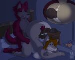  absurd_res anthro bedroom_sex bent_over bluesnowshoe canid canine canis connor_(bluesnowshoe) doggystyle duo female fox from_behind_position hi_res knot male male/female mammal penetration sam_(sam_garuda) sex vaginal vaginal_penetration wolf 