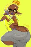 absurd_res animal_humanoid big_butt breasts brown_body brown_skin butt butt_cleavage butt_jiggle cephalopod cephalopod_humanoid clothing frye_(splatoon) hi_res humanoid humanoid_pointy_ears inkling jiggling looking_back marine marine_humanoid mollusk mollusk_humanoid motion_lines nintendo one_eye_closed open_mouth pose pseudo_hair purple_fingers pyredaemos raised_leg rear_view small_breasts smile splatoon tight_clothing video_games wink yellow_eyes yellow_pseudo_hair 