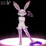  absurd_res anthro breasts choker cinicalvoice dildo disney female foot_fetish foot_play garter_straps glowing hi_res invalid_tag jewelry judy&#039;s_games judy_hopps lagomorph leporid lipstick makeup mammal nails necklace rabbit sex_toy size_difference small_breasts smaller_female smug solo zootopia 