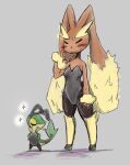  ambiguous_gender anthro biped bloodycat blush bodily_fluids brown_body eyes_closed female green_body leaf_tail lopunny nintendo open_mouth playboy_bunny pok&eacute;mon pok&eacute;mon_(species) shadow smile snivy star sweat tan_body video_games yellow_body 