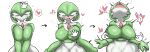  &lt;3 anthro biped blush breast_play breasts clothing disembodied_hand duo enigi09 female gardevoir green_body hi_res looking_pleasured nintendo nipples open_mouth pok&eacute;mon pok&eacute;mon_(species) pseudo_clothing red_body simple_background thought_bubble tongue tongue_out translucent translucent_clothing video_games white_background white_body 