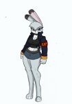  anthro big_breasts bottomwear breasts choker clothing disney female hi_res jacket jewelry miniskirt necklace pace-maker skirt solo thick_thighs topwear zootopia 