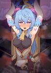  &lt;3 &lt;3_eyes 2022 big_breasts blue_hair blush breasts censored clothed clothing everyday2 ganyu_(genshin_impact) genitals genshin_impact group hair hi_res hilichurl horn horned_humanoid humanoid nipple_outline penis solo_focus video_games 