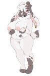  anthro areola big_areola big_breasts big_nipples breasts brown_body brown_fur chubby_anthro chubby_female deep_navel ear_piercing ear_ring female fur genitals hi_res lagomorph leporid looking_at_viewer mammal multicolored_body multicolored_fur navel nipples nude open_mouth open_smile piercing punkinbuu pussy rabbit red_eyes ring_piercing simple_background smile smiling_at_viewer solo standing two_tone_body two_tone_fur white_background white_body white_fur 