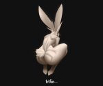  anthro butt ears_up eni female hare hi_res lagomorph last_fables leporid looking_away mammal markings nude rabbit scut_tail short_tail simple_background solo turned_around xplaysx 