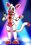  absurd_res animatronic anthro blue_eyes female five_nights_at_freddy&#039;s hi_res machine metal microphone robot robotic scottgames sharp_teeth sketchygarden solo speaker teeth video_games 