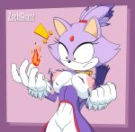  absurd_res anthro big_breasts blaze_the_cat breasts cat_tail clothing domestic_cat felid feline felis female fire fur gloves hair handwear hi_res jewelry mammal necklace ponytail purple_body purple_fur raised_tail sega solo sonic_the_hedgehog_(series) surprise surprised_expression surprised_face tight_clothing torn_clothing yellow_eyes zachshacz 