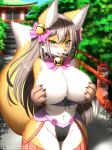  absurd_res anthro big_breasts blush breasts canid canine clothed clothing faroula_twitt female female_anthro fingers fox fur hair hi_res looking_at_viewer mammal smile solo white_body white_fur 