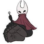  5_toes anthro arthropod blush butt cape cloak cloak_only clothed clothing countershade_feet countershading digital_media_(artwork) edit feet female foot_fetish foot_focus holding_object holding_weapon hollow_knight humanoid humanoid_feet insect looking_at_viewer pantsless partially_clothed presenting red_clothing simple_background soles solo team_cherry toe_curl toes vessel_(species) video_games weapon white_background wrinkled_feet zp92 