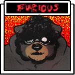  angry animated anthro bearwithabroom eyewear facial_hair glasses low_res male mammal omori_(game) solo steve_jovonovich ursid 