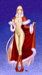  70s bad_id bad_pixiv_id boots breasts christmas coat ginga_tetsudou_999 legs long_hair maetel medium_breasts nipples nude oldschool pubic_hair santa_costume solo very_long_hair wakino_keibun 